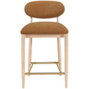  Color_Cognac -- Riccio Cognac Performance Fabric Upholstered Stool IMAGE 3
