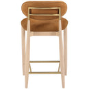  Color_Cognac -- Riccio Cognac Performance Fabric Upholstered Stool IMAGE 5