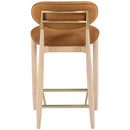  Meridian Riccio Cognac Performance Fabric Upholstered Stool IMAGE 5