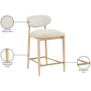  Meridian Riccio Cream Performance Fabric Upholstered Stool IMAGE 10
