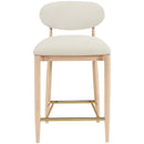  Meridian Riccio Cream Performance Fabric Upholstered Stool IMAGE 3