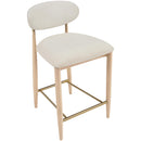  Meridian Riccio Cream Performance Fabric Upholstered Stool IMAGE 6
