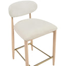  Meridian Riccio Cream Performance Fabric Upholstered Stool IMAGE 7