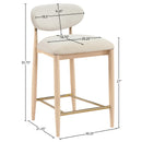  Meridian Riccio Cream Performance Fabric Upholstered Stool IMAGE 9