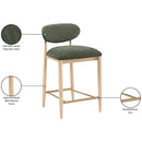  Meridian Riccio Olive Performance Fabric Upholstered Stool IMAGE 10