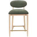  Meridian Riccio Olive Performance Fabric Upholstered Stool IMAGE 3