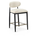  Meridian Riccio Beige Performance Fabric Upholstered Stool IMAGE 1