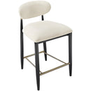  Meridian Riccio Beige Performance Fabric Upholstered Stool IMAGE 5