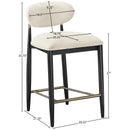  Meridian Riccio Beige Performance Fabric Upholstered Stool IMAGE 8
