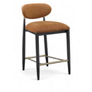  Color_Cognac -- Riccio Cognac Performance Fabric Upholstered Stool IMAGE 1