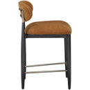  Meridian Riccio Cognac Performance Fabric Upholstered Stool IMAGE 3