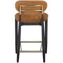  Color_Cognac -- Riccio Cognac Performance Fabric Upholstered Stool IMAGE 4