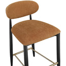  Color_Cognac -- Riccio Cognac Performance Fabric Upholstered Stool IMAGE 5