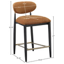  Color_Cognac -- Riccio Cognac Performance Fabric Upholstered Stool IMAGE 8