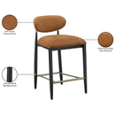  Color_Cognac -- Riccio Cognac Performance Fabric Upholstered Stool IMAGE 9
