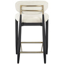  Meridian Riccio Cream Performance Fabric Upholstered Stool IMAGE 4