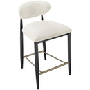  Meridian Riccio Cream Performance Fabric Upholstered Stool IMAGE 6