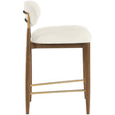  Meridian Riccio Beige Performance Fabric Upholstered Stool IMAGE 3