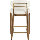  Meridian Riccio Beige Performance Fabric Upholstered Stool IMAGE 4