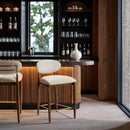  Meridian Riccio Cream Performance Fabric Upholstered Stool IMAGE 2