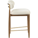  Meridian Riccio Cream Performance Fabric Upholstered Stool IMAGE 3