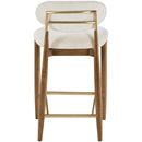  Meridian Riccio Cream Performance Fabric Upholstered Stool IMAGE 4