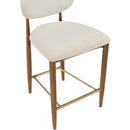  Meridian Riccio Cream Performance Fabric Upholstered Stool IMAGE 6