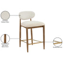  Meridian Riccio Cream Performance Fabric Upholstered Stool IMAGE 9