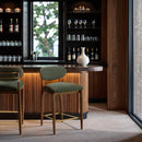  Meridian Riccio Olive Performance Fabric Upholstered Stool IMAGE 2