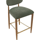  Meridian Riccio Olive Performance Fabric Upholstered Stool IMAGE 6