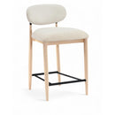  Meridian Riccio Cream Performance Fabric Upholstered Stool IMAGE 1