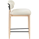  Meridian Riccio Cream Performance Fabric Upholstered Stool IMAGE 3