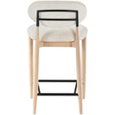  Meridian Riccio Cream Performance Fabric Upholstered Stool IMAGE 4