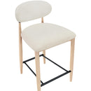  Meridian Riccio Cream Performance Fabric Upholstered Stool IMAGE 6