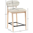  Meridian Riccio Cream Performance Fabric Upholstered Stool IMAGE 8