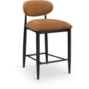  Meridian Riccio Cognac Performance Fabric Upholstered Stool IMAGE 1