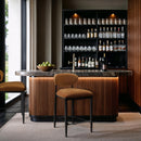  Meridian Riccio Cognac Performance Fabric Upholstered Stool IMAGE 2