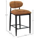  Meridian Riccio Cognac Performance Fabric Upholstered Stool IMAGE 8