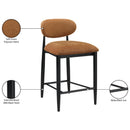  Color_Cognac -- Riccio Cognac Performance Fabric Upholstered Stool IMAGE 9
