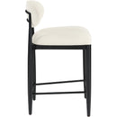  Meridian Riccio Cream Performance Fabric Upholstered Stool IMAGE 3
