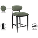  Meridian Riccio Olive Performance Fabric Upholstered Stool IMAGE 9