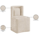  Meridian Duvina Beige Chenille Performance Fabric Upholstered Dining Chair IMAGE 10
