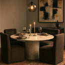  Color_Brown -- Duvina Brown Chenille Performance Fabric Upholstered Dining Chair IMAGE 2