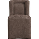  Color_Brown -- Duvina Brown Chenille Performance Fabric Upholstered Dining Chair IMAGE 3