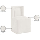  Color_Cream -- Duvina Cream Chenille Performance Fabric Upholstered Dining Chair IMAGE 10
