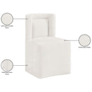  Meridian Duvina Cream Chenille Performance Fabric Upholstered Dining Chair IMAGE 10