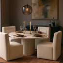  Color_Cream -- Duvina Cream Chenille Performance Fabric Upholstered Dining Chair IMAGE 2