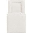  Meridian Duvina Cream Chenille Performance Fabric Upholstered Dining Chair IMAGE 3
