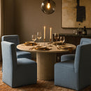  Color_Light Blue -- Duvina Light Blue Chenille Performance Fabric Upholstered Dining Chair IMAGE 2