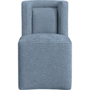  Meridian Duvina Light Blue Chenille Performance Fabric Upholstered Dining Chair IMAGE 3